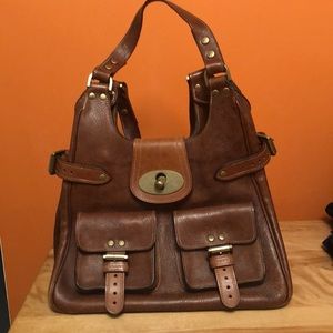 Mulberry brown leather shoulder bag